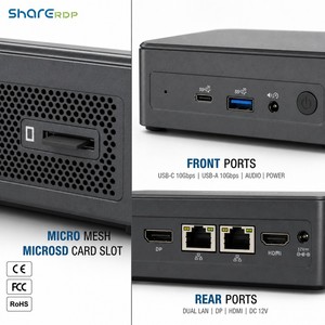 <span class=keywords><strong>Mini</strong></span> PC Sharerdp Factory Intel N100 N95 DDR4 DDR5 M.2 NVMe SSD, Doble LAN, HDMI, DP, Tipo-C, Señalización Digital, 12V - Product Image 3