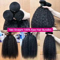 Haute Qualité Grade 10a 100% Vierge Tisse Bundles Péruviens et Brésiliens Naturel Yaky Droite Crépus Bundles de Cheveux Humains