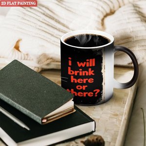 Mug en céramique noir givré de 11 oz, sensible à la chaleur, tasse vierge, cadeau de Thanksgiving - Product Image 3