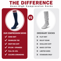 Chaussettes de compression sportives mi-hautes en tricot pour hommes, chaussettes de course et d'entraînement, soutien musculaire, élastiques, anti-odeurs, chaussettes personnalisées