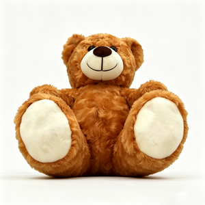 Ours en peluche personnalisé, jouet en peluche doux, marron avec pattes blanches, 51cm-99cm, unisexe, pour enfants - Product Image 2
