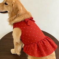 Vêtements pour chiens de compagnie, robe décontractée à pois rouges avec nœud, super mignonne et élégante, pour Golden Retrievers, Samoyeds, grands chiens