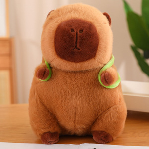 Capibala Gigante Material Macio Capivara Animal Boneca De Pelúcia Kawaii com Chapéu De Morango Malha Forro Presente Infantil