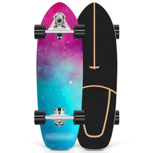 32 Inch Hot Manufacturer Customized Longboard Maple Wood Skateboards Surf Skateboard For Kids And Beginners