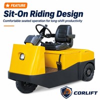 Tractor de Remolque Eléctrico con Asiento, Accionado por Batería, para Almacenes, Fábricas, Logística y Manejo de Materiales