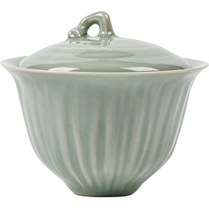 Guanlan Banana Moonlit Lotus Seed Pod Covered <b>Teacup</b> Ceramic Gaiwan Heat Resistant Tea Bowl For Afternoon Tea - Product Image 5