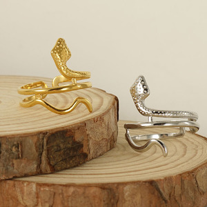 Zogxin Snake Pattern <b>Ring</b> 18K Gold Plated <b>Titanium</b> Steel Animal Design For Women Fashion Jewelry Gift - Product Image 3