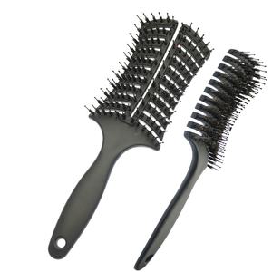 <span class=keywords><strong>Brosse</strong></span> à <span class=keywords><strong>cheveux</strong></span> en nylon mélangé pur <span class=keywords><strong>sanglier</strong></span> avec manche en plastique personnalisé, design incurvé, ventilation en kératine - Product Image 3