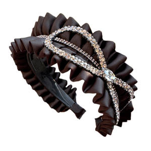 कोरियन फैशन महिला गैर-पर्ची सैटिन ने बड़े धनुष और गैंडा चिक हेडबैंड के साथ - Product Image 5