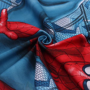 Satin Micro Peach Skin Fabric <strong>Superhero</strong> Pattern Print - Product Image 1