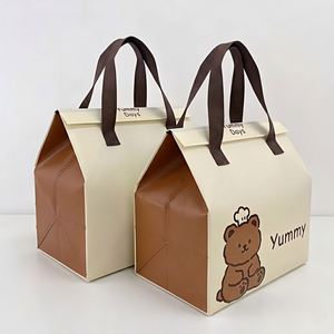 Cute Bear Yummy Insulated Thermal Bag Reusable Takeaway Cooler for Food Delivery Lunch - Product Image 1