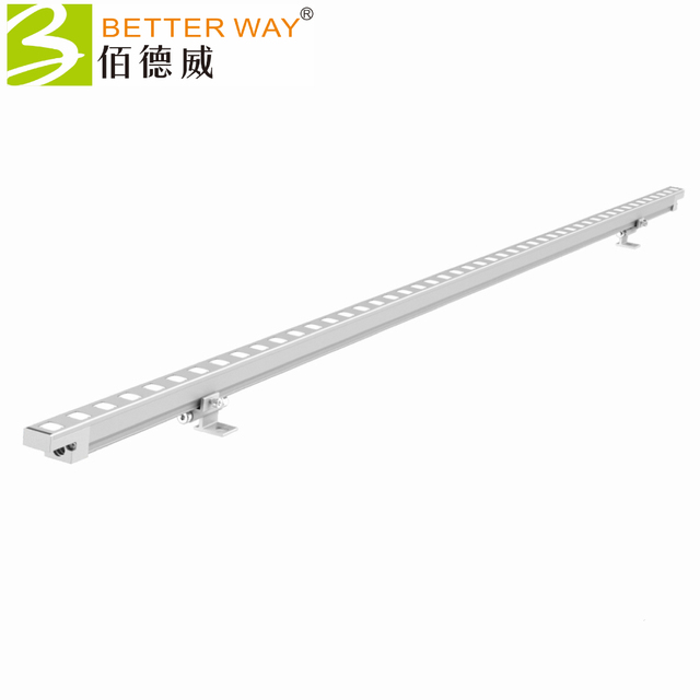 RDM DMX RGBW 48V 15W LED Linear Wall Washer Warm White Slim Facade Light Bar Custom