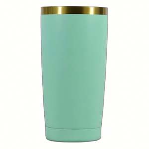 แก้วกาแฟสเตนเลสเคลือบผงสีรุ้งขนาด20ออนซ์ใช้ซ้ำได้พร้อมฝาปิด - Product Image 1