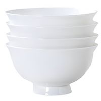Service de table en porcelaine fine sous glaçure, blanc, comprenant bol, assiette, baguettes et soupière, pour usage domestique