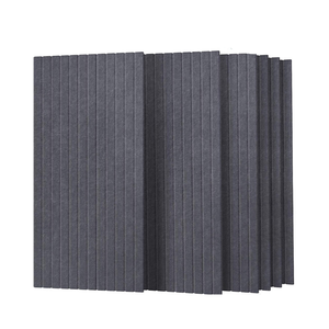 Panneau mural acoustique en fibre de polyester à rainures verticales personnalisées, panneau décoratif absorbant le son en feutre pour bureau, studio, home cinéma - Product Image 2