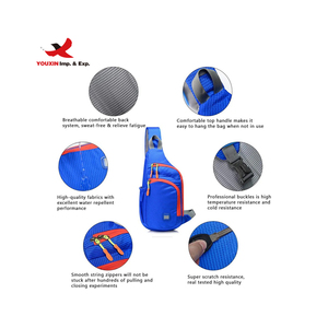 Nueva llegada, bolso de pecho unisex con doble cremallera, bolso cruzado de nailon a la moda. - Product Image 2