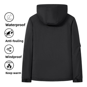 Veste d'hiver décontractée à capuche, thermique, imperméable, coupe-vent, résistante au froid, avec fermeture éclair, logo personnalisé, graphène, pour l'extérieur, directement de l'usine - Product Image 2