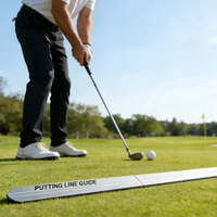 Règle d'entraînement au swing de golf en alliage d'aluminium améliorée, conception ODM/OEM, avec échelle réglable à 180° pour l'enseignement en intérieur et la mesure du putter