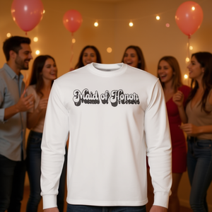 Camiseta de manga larga para dama de honor, camiseta retro para despedida de soltera - Product Image 1
