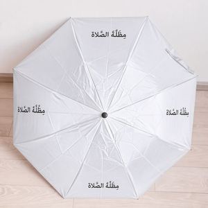 Parapluie pliable double couche argenté anti-UV pour la prière et le Hajj, personnalisable, vente en gros, protection soleil et pluie - Product Image 3