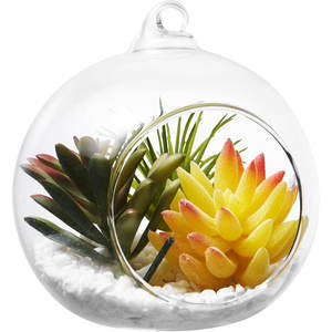 Globe en verre borosilicaté creux clair personnalisé pour la décoration de la maison Design moderne plante suspendue sphère mur Vase terrariums - Product Image 1