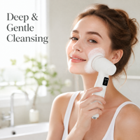 Brosse nettoyante visage portable rechargeable, moussante automatique, étanche, exfoliante pour peaux sensibles et pores profonds