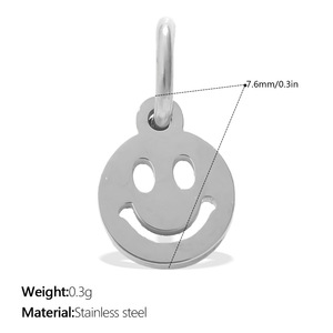 Gold Plated Stainless Steel Charms, Heart Palm <b>Tree</b> Camera Castle Fan Key Smiley <b>Face</b> Animal Pendants for Jewelry Making - Product Image 2