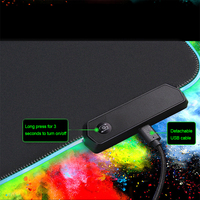 Tapis de souris RGB, pour clavier de Table en caoutchouc étanche, éclairage LED, Surface en tissu résistant à l'eau