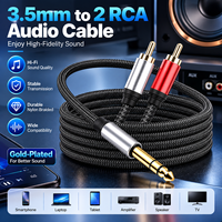 Câble audio stéréo haute performance Hifi, prise mâle TRS 6,35 mm 6,5 mm vers double RCA mâle, câble de branchement en Y