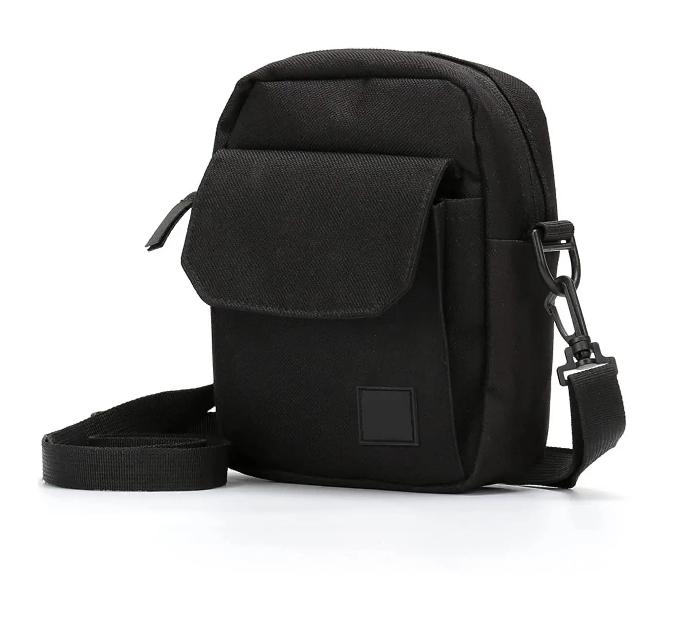 Borsa a tracolla piccola nera Unisex con tracolla laterale Mini borsa a tracolla borsa da viaggio portafoglio porta passaporto