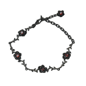Chuangcan Thorn Rose <b>Bracelet</b> Silver Black Adjustable Unisex Jewelry for <b>Couple</b> Gift - Product Image 5