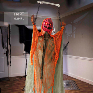 Halloween Electronic Animatronic Glow Sound Large <strong>Scarecrow</strong> Pumpkin Head Novelty Props Indoor and Outdoor Animation <strong>Decoration</strong> - Product Image 4