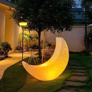 Modern IP65 Waterproof LED Crescent Moon Night Light Indoor Outdoor Contemporary Corner <strong>Floor</strong> <strong>Lamp</strong> Atmospheric Stand Home - Product Image 4