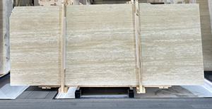 Dalles de sol en travertin, pierre jaune, blanc, beige, sculptées, polies, écologiques, grandes dalles pour intérieur - Product Image 4