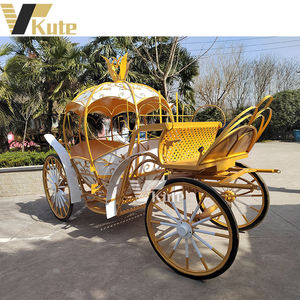 Charrette de Cendrillon pour théâtre communautaire, élégante calèche à chevaux, wagonnette à quatre roues, phaeton pour fêtes - Product Image 2