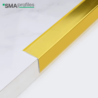 Profilé d'angle en aluminium en forme de L pour carrelage, protection murale, marbre, pierre, sol, marche d'escalier, finition or brossé, noir, or rose