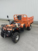 Quad utilitaire 4x4 homologué CE 300cc avec remorque basculante hydraulique, véhicule agricole robuste 4 roues motrices pour la ferme