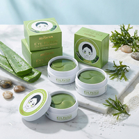 LOLOSKINNY Masques Hydrogel Apaisants et Rafraîchissants Coréens Unisexe à l'Aloès et Camélia, au Collagène, CoQ10 et Acide Hyaluronique pour les Cernes