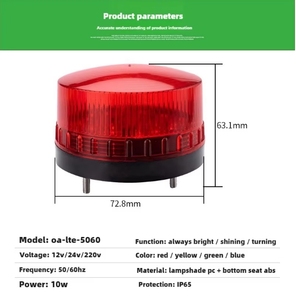 Nhỏ 220v24v LED tín hiệu ánh sáng báo động N-3071 nhấp nháy nhấp nháy LTE-5060 chỉ số đèn làm bằng nhựa - Product Image 4