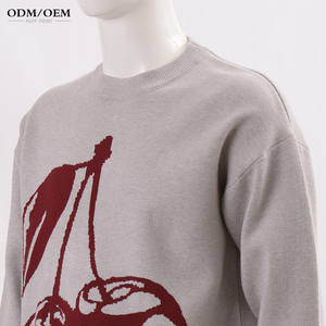 Suéter Jacquard Personalizado con Logotipo OEM y ODM para Hombre, Suéter de Punto con Cuello Redondo, Suéter de Invierno de Diseño en Algodón para Hombre - Product Image 3