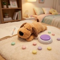 Jouet vibrant en peluche en forme de cœur pour animaux de compagnie, compagnon en fourrure apaisant pour bébé, avec effets sonores et mouvements, en plastique, idéal comme cadeau