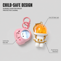 Porte-clés LED miniatures personnalisés lumineux, motifs dessin animé, astronaute, patte de chat, anneaux lumineux, breloques lumineuses pour sacs, cadeaux d'anniversaire pour enfants, vente en gros