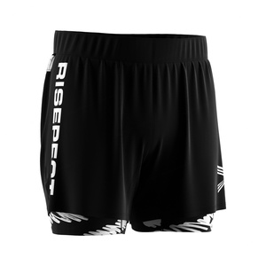 With Compression Bjj Mma Lined <b>Layer</b> Athletic Color Block Fitness Suit Sport Workout Men's 2 in 1 Shorts - Product Image 3