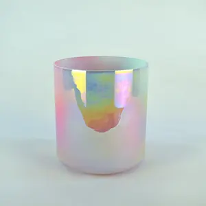 HF Sound Healing Quartz Crystal Singing Bowls Rainbow Pinkish Cosmic Light Clear Crystal Sound Bowl Spiritual Instruments