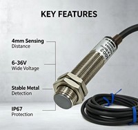 Capteur de proximité magnétique SYIVBO NJK-5002 M12, DC6~36V, 3 fils, NPN ou PNP en option