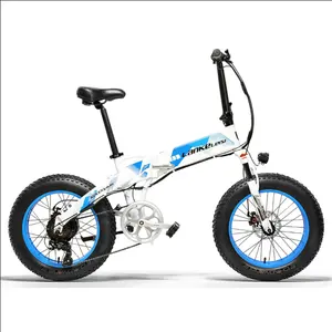 Bicicleta eléctrica plegable, bici con certificación CE, neumático ancho, para nieve, 48V, 1000W, 14,5 Ah, batería de litio, 35-45KM, 20 pulgadas