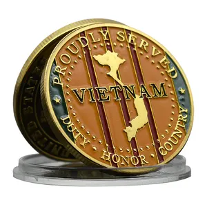 미국 베트남 전쟁 금도금 메달 해병대 자랑스럽게 기념품 제공