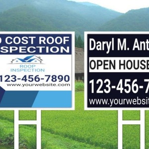 Double-sided Print <b>OPEN</b> HOUSE Real Estate Advertising <b>Signs</b> Yard <b>Signs</b> with H Metal Satke - Product Image 3