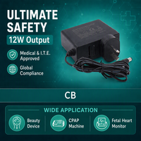 Adaptor Daya Pengisi Daya Baterai Lithium-ion Berkualitas Tinggi 10W 11W 12W 9V 12V 21V 24V 0.3a 2a AC ke DC dengan Colokan US EU UK AU