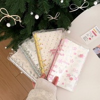 Porte-cartes Kpop, Carnet A6, Reliure à anneaux, Motif nœud et étoile, Double boucle, Clip souple coloré, Reliure à 6 anneaux A6 pour budget